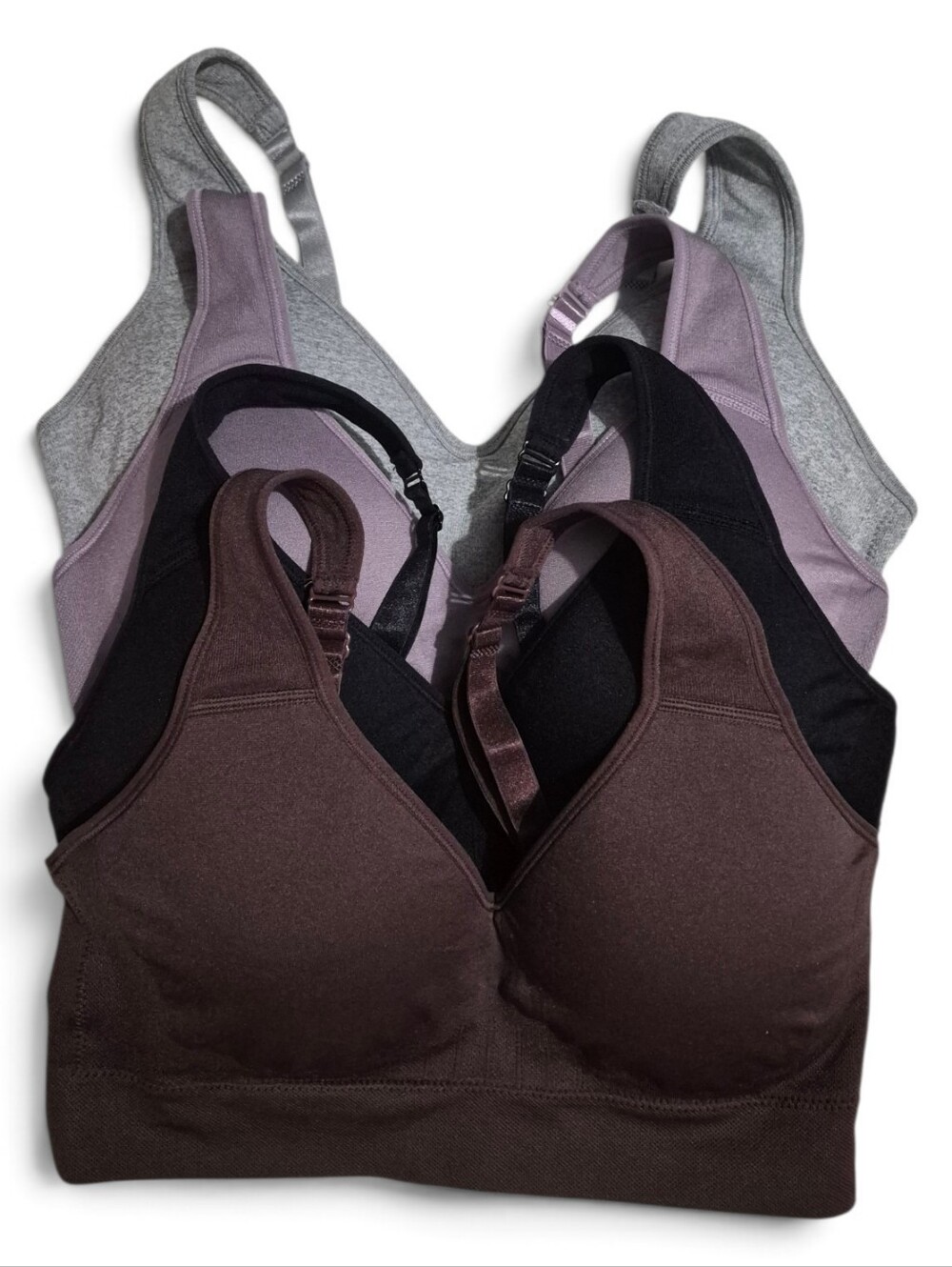 Puma Seamless Comfort Wireless Bra - Brown, Black, Lavender, Gray